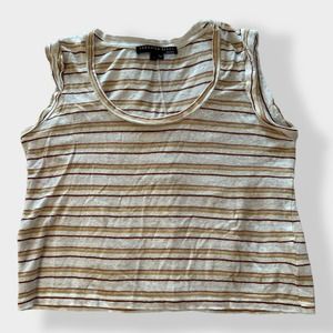 Veronica Beard Jeans Arion Striped Linen Muscle Tee Size‎ S